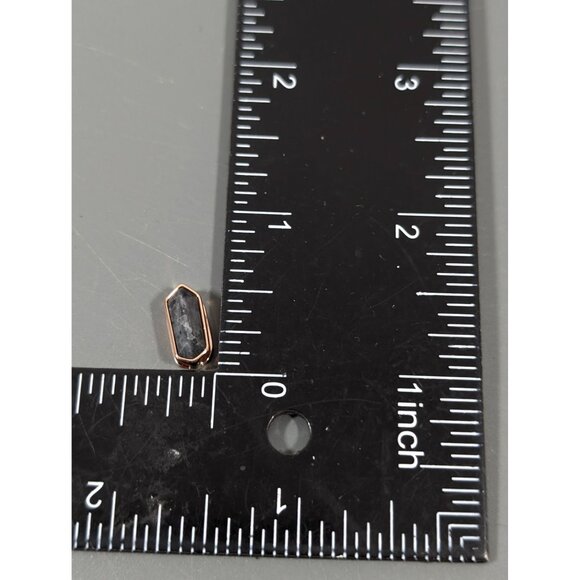 Keep Collective Mini Geo Bar Larvikite Rose Gold Tone Slide Charm NEW - Picture 6 of 6
